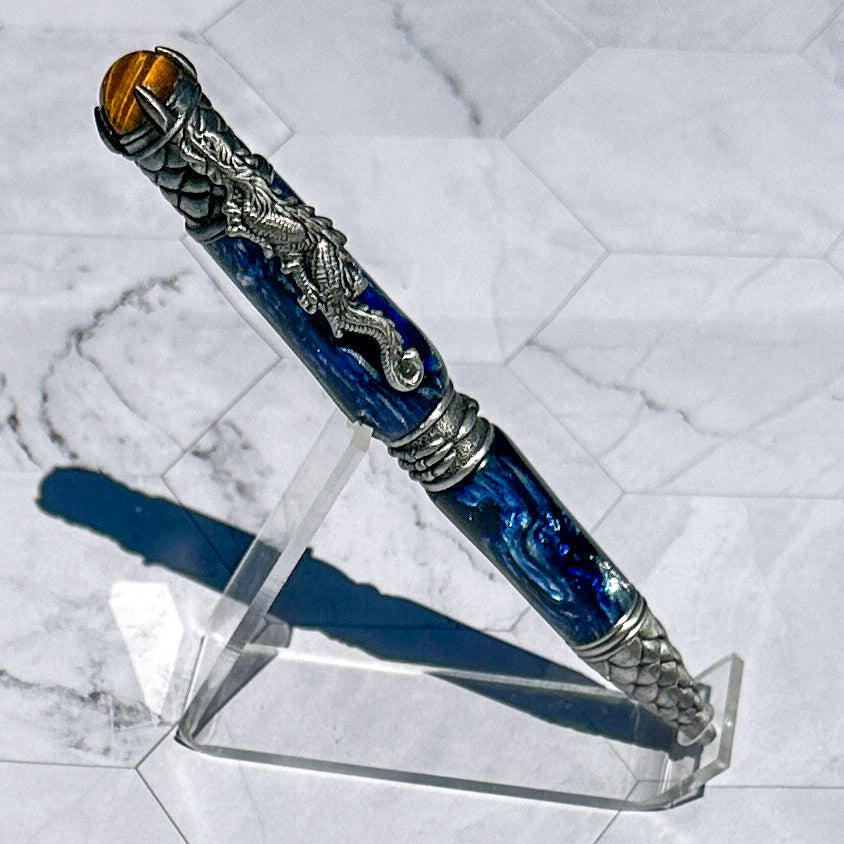 Blue Battle Born Dragon Twist Pen