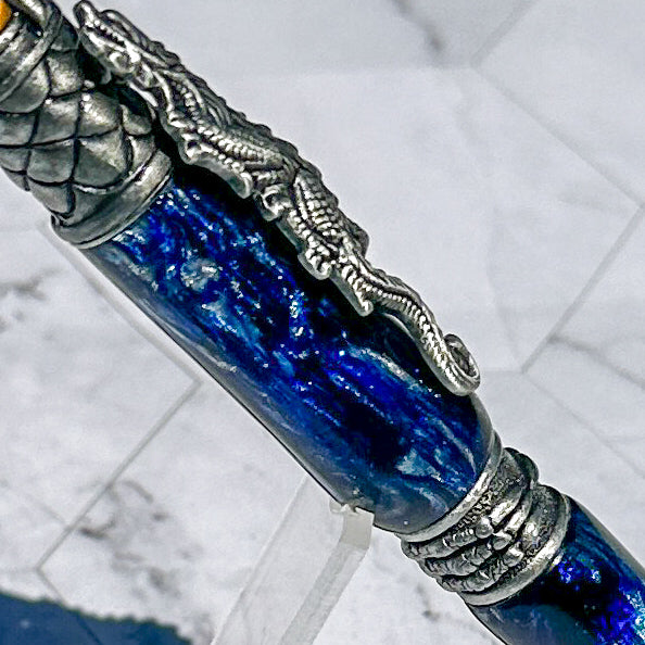 Blue Battle Born Dragon Twist Pen